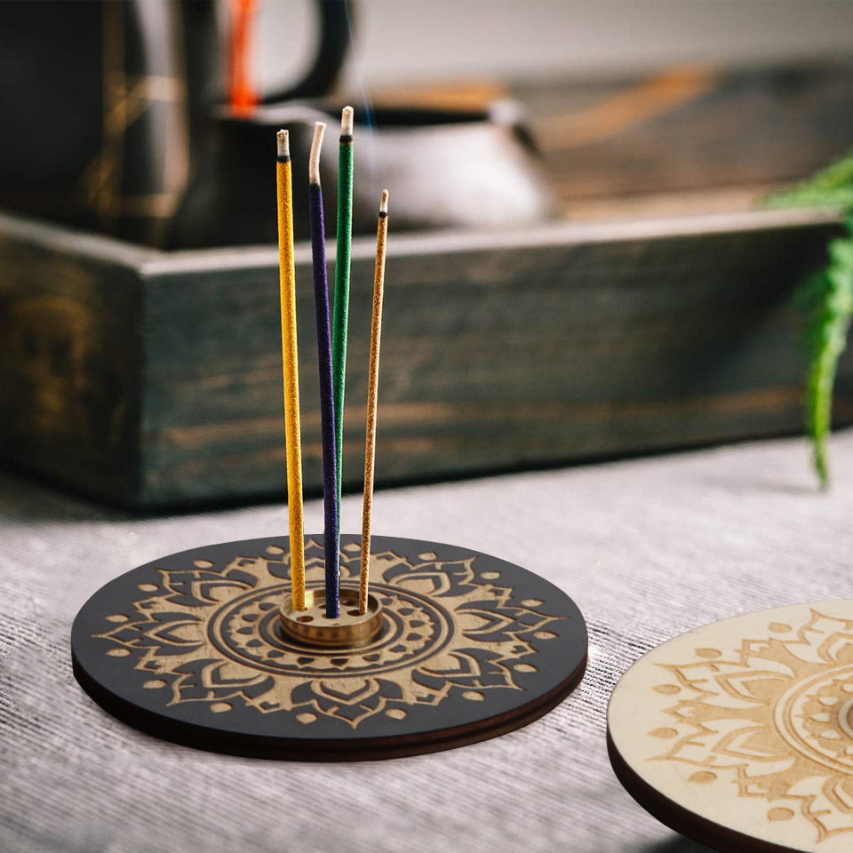 Engraved Wooden Zodiac Incense Holder - product view 7