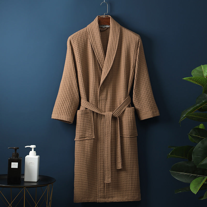 Pure Cotton Waffle Bathrobe - product view 3
