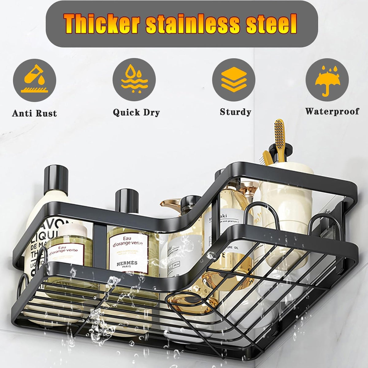 3-Piece Corner Shower Shelf Set - product view 2